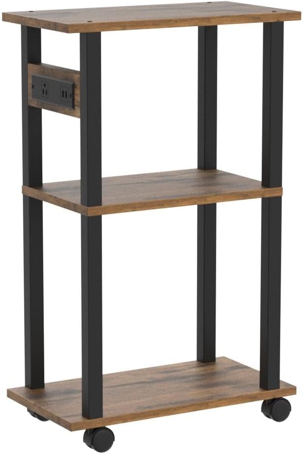 TUTOTAK Small Narrow Side Table, Set of 2 Skinny End Table