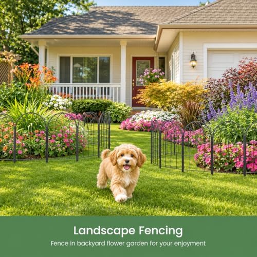 Decorative Garden Fence, 27.2 ft Rustproof No Dig Flower Bed Border 26 Pack