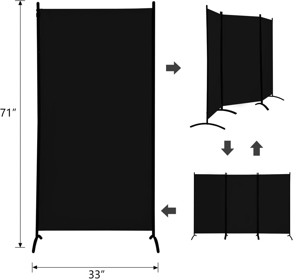 3 Panel Room Divider, 6FT Portable Room Dividers Folding Privacy Screens, 100...