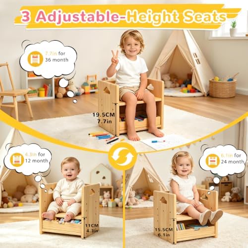 Brobear Weaning Table and Chair Set for 3-Layer Adjustable, Storage Drawer