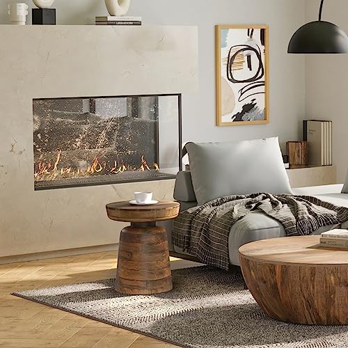 SIMPLIHOME Robbie 16" Wide Solid Wood Rectangular End Table in Walnut Brown