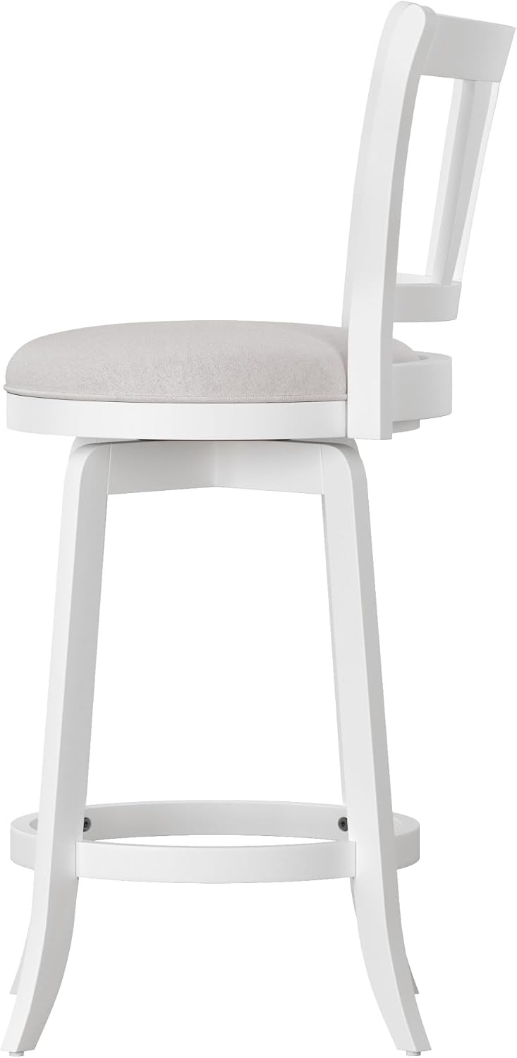 HILLSDALE Presque ISLE Wood Counter Height Swivel Stool White