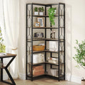 Tribesigns Corner Shelf, 7-Tier Industrial Corner Bookshelf and Bookcase