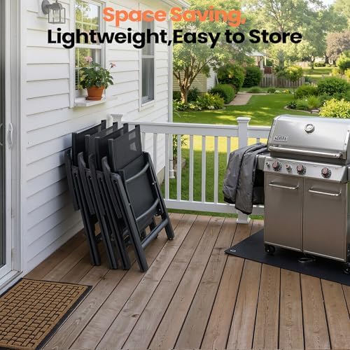 Pellebant 9 Piece Outdoor Dining Set for 8, Aluminum Table & Foldable Chair