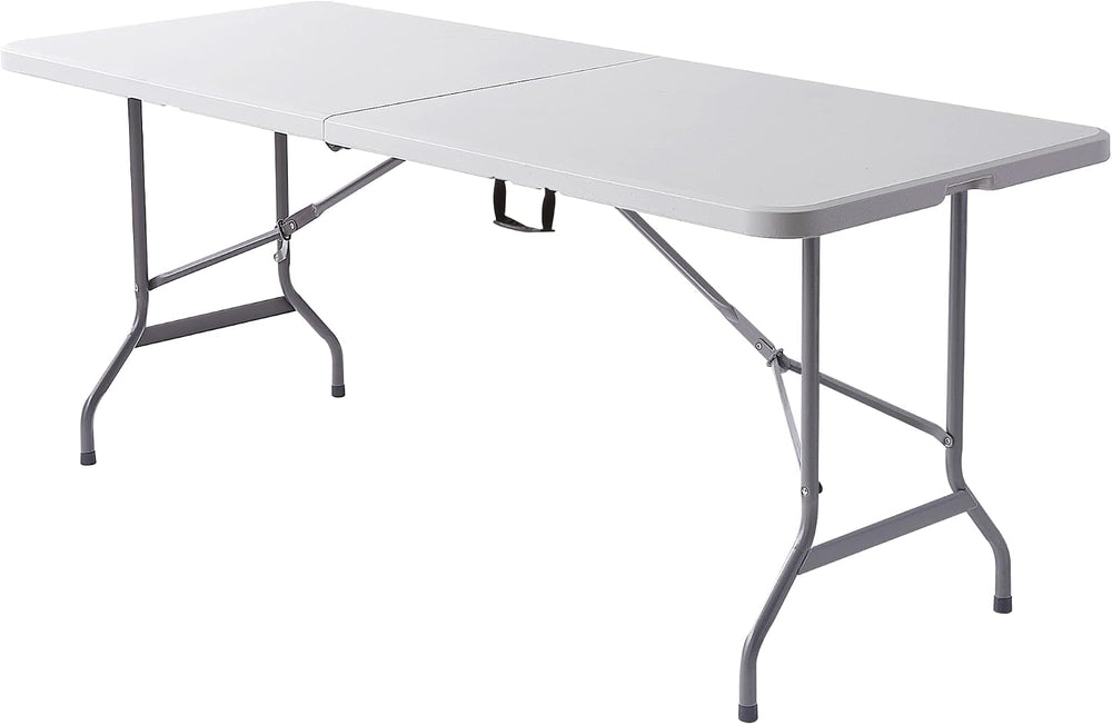 Realspace® Molded Plastic Top Folding Table, 6' Wide Fold in Half, 29&quo...