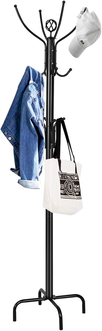 Tangkula 78 Inch Freestanding Coat Rack, Black