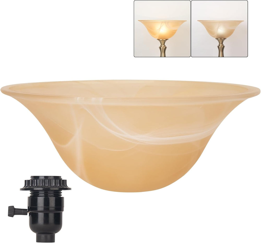 Glass Lamp Shade Replacement for Torchiere Floor Lamps，Lamp Shade for Floor L...