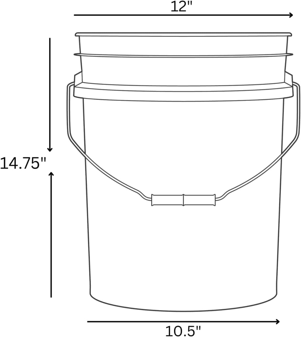 House Naturals 5 Gallon Bucket Pail with Air Tight White Screw on Lid - Food ...