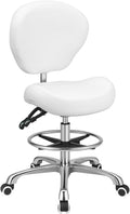 Kaleurrier Adjustable Stools Drafting Chair: with Back Support & Foot Rest