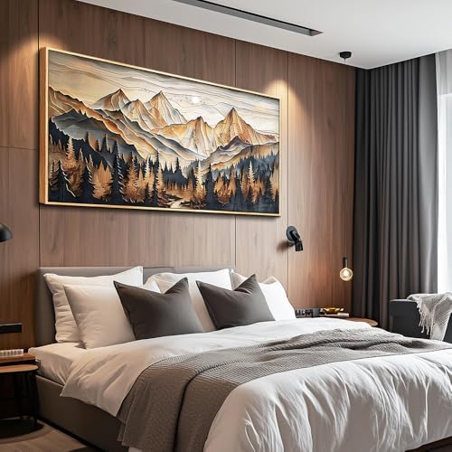 Wood Farmed Canvas Wall Art For Living Room Large Wall Decor For Office Bedro...
