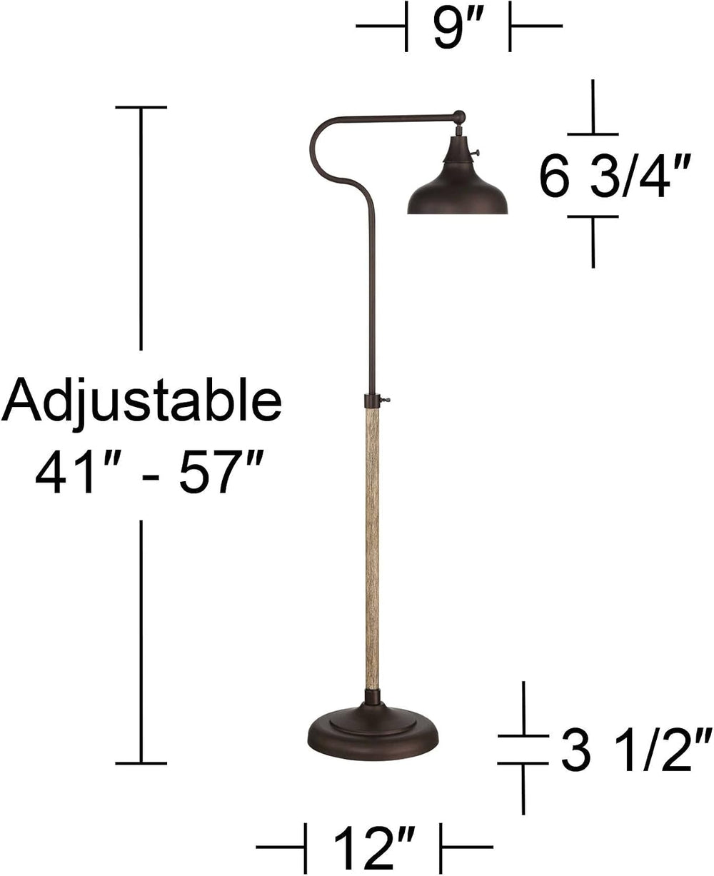 Industrial Bronze Adjustable Downbridge 57" Tall Floor Lamp