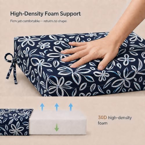 UNIKOME Outdoor Chair Cushions Pack of 4, Water Resistant Patio Cushions with...
