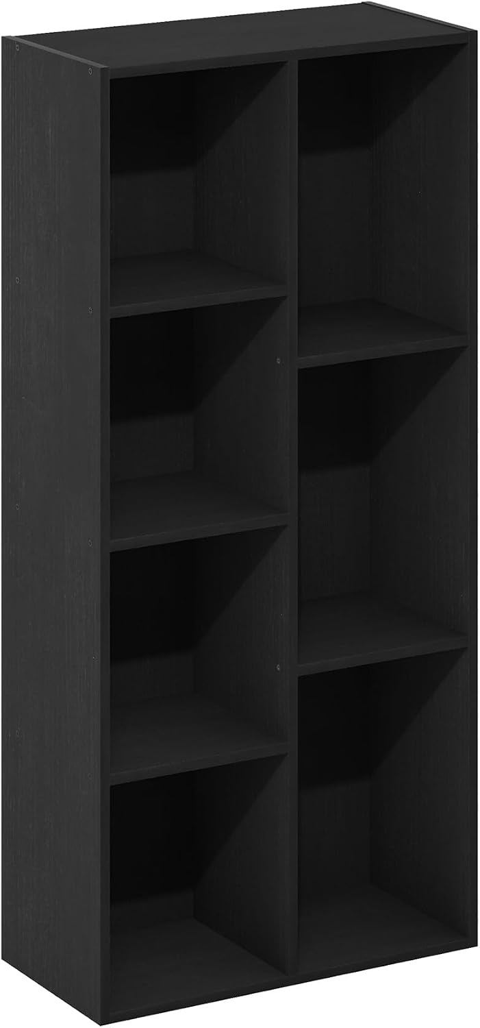 Furinno LUDER Book Shelf, 7-Cube Bookshelf, Bookcase with Open Shelves, 9.4 x...