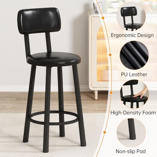 DKLGG 3-Piece Bar Table and Chairs Set, Counter Height Dining Table Set with Storage & 2 Upholstered Stools, Hightop Kitchen Bar Table for Small Space, Pub & Bistro