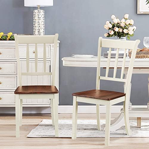 GIANTEX Wood Dining Chairs Set of 4, Armless Kitchen Chairs