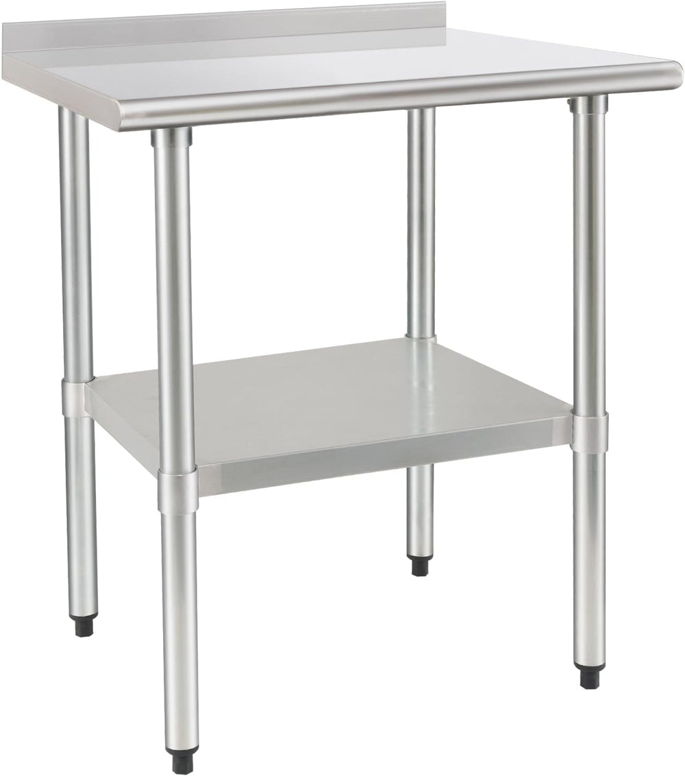 HARDURA Stainless Steel Prep & Work Table 24 x 36 Inches Backsplash