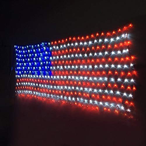 YULIANG LED American Flag Lights,6.5ft*3.2ft Waterproof Led Flag Net Light Ou...