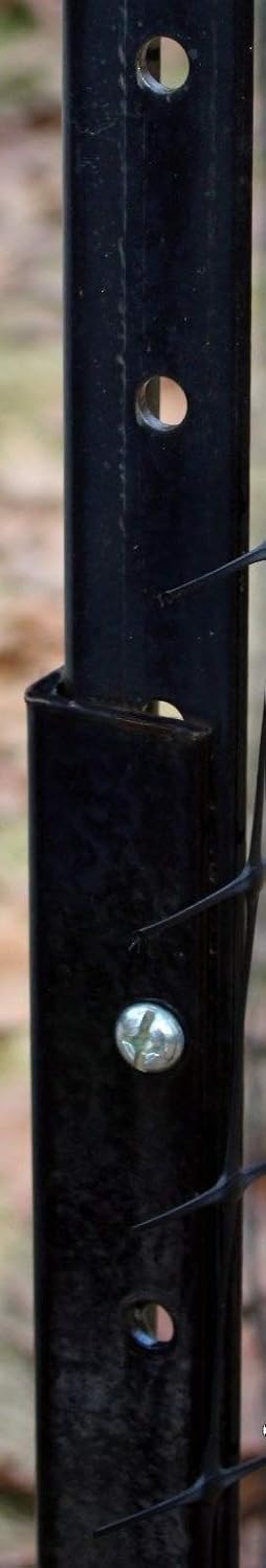 Deer Fence Posts – Angle Steel Black Garden Fence Poles (8 feet (10 Poles))