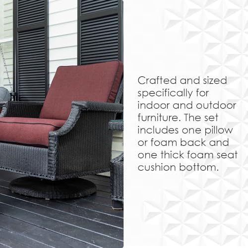 RSH DECOR: Deep Seating Chair Cushion Set | 24” x 24” Seat | All-Weather Spun...