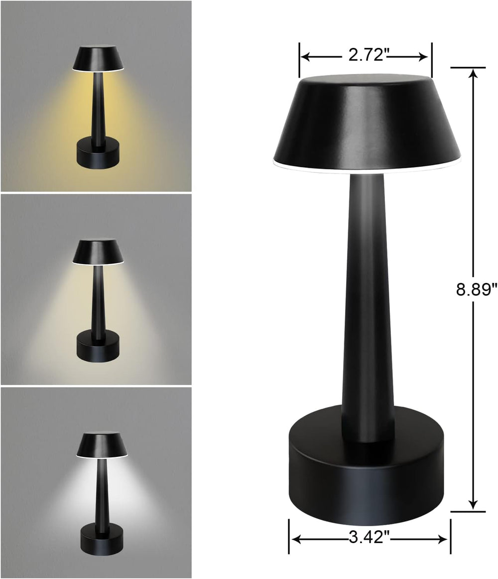 UMEXUS 2 Pack Small Cordless Rechargeable Table Lamp for Restaurant Bar