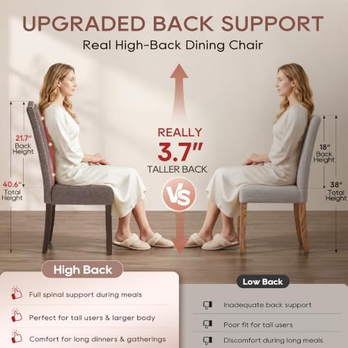 Upholstered Dining Chair Modern Stylish Kitchen Diner Fabric Set of 4