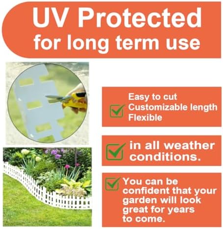 Garden Edging 33FT x 4.1~4.9IN Tall, Landscape Edging Borders with 60pcs Plas...