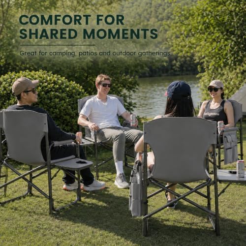 Colegence Oversized Camping Chair, 600-lb Capacity, Heavy-Duty Steel Frame