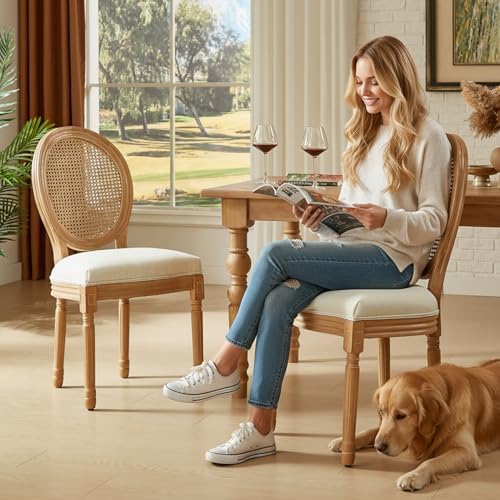 French Country Dining Chairs, Upholstered Dining Chairs Set of 4