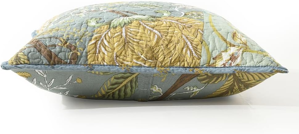 NEWLAKE Green Bohemian Floral Style Cotton Throw Pillow Covers (2 Pieces, 18X...