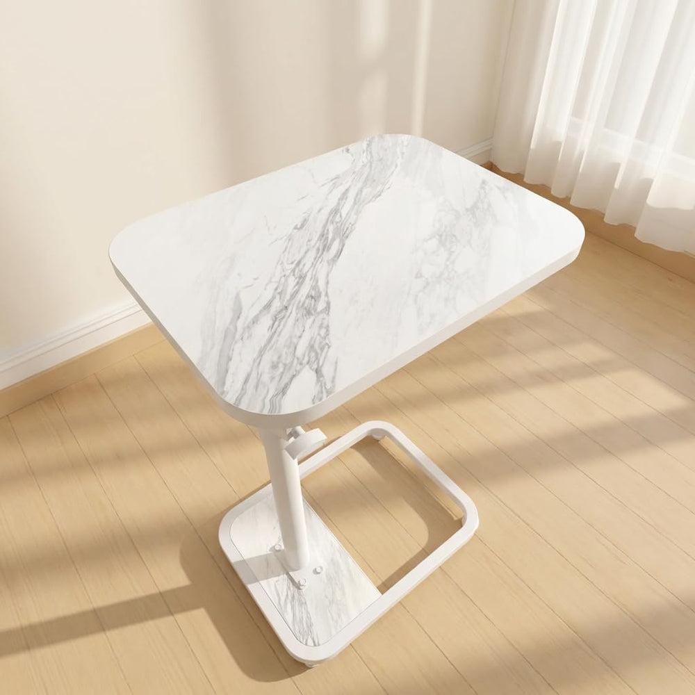 GOYLSER Adjustable Height Sofa C Table, 360° Swivel/180° Flip-Over Panel Side...