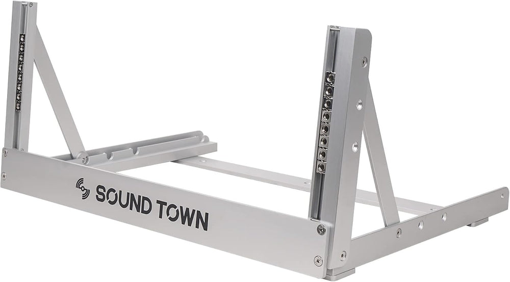 Sound Town 4U Aluminum 2-Post Desktop Open-Frame Rack, Angle Adjustable, for ...