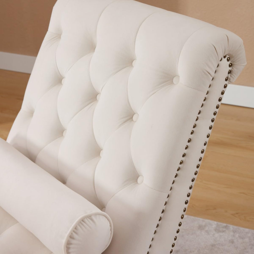 Chaise Lounge Chair Indoor, Button-Tufted Bedroom Lounge Chair