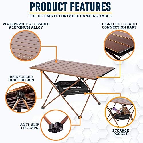 Alpcour Portable Camping Table – Lightweight, Compact Folding Side Table in a...