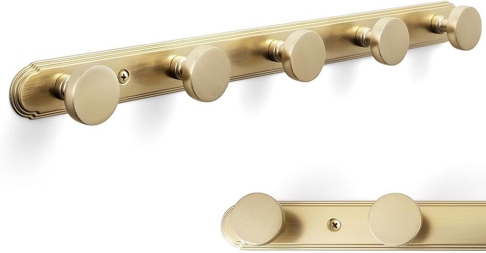 Goo-Ki 1 Pack Champagne Bronze Coat Rack Wall Mount Heavy Duty, Towel Rack Zi...