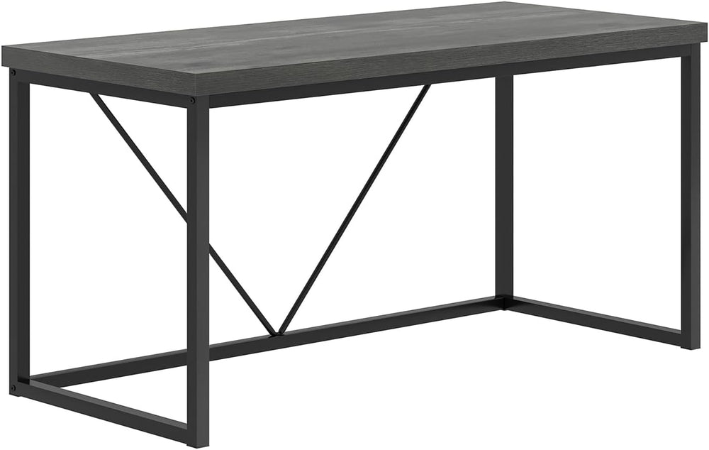 EXCEFUR Modern Home Office Desk, Wood and Metal Computer Desk, Industrial Wri...
