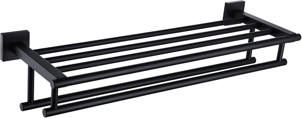 KOKOSIRI Bath Towel Rack with Double Towel Bars Bathroom Towel Shelf 24 Inch ...