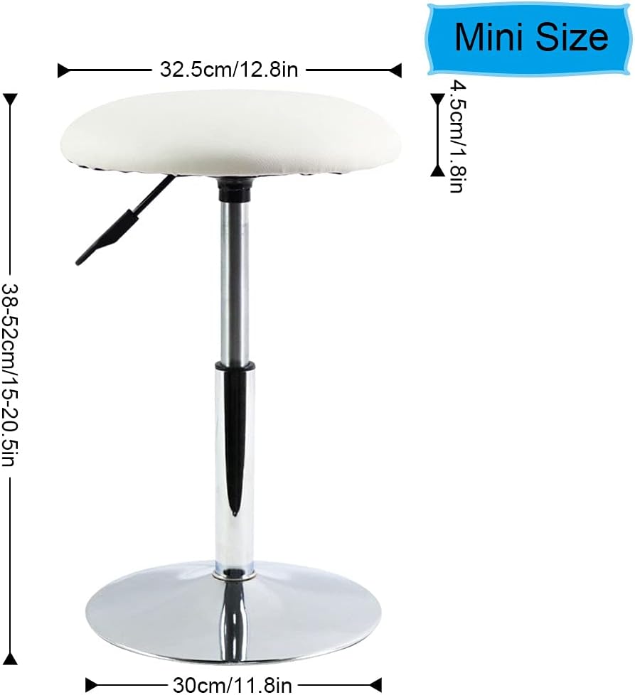 FURWOO Round Vanity Chair Height Adjustable Mini Bar Stool for Salon Spa Smal...