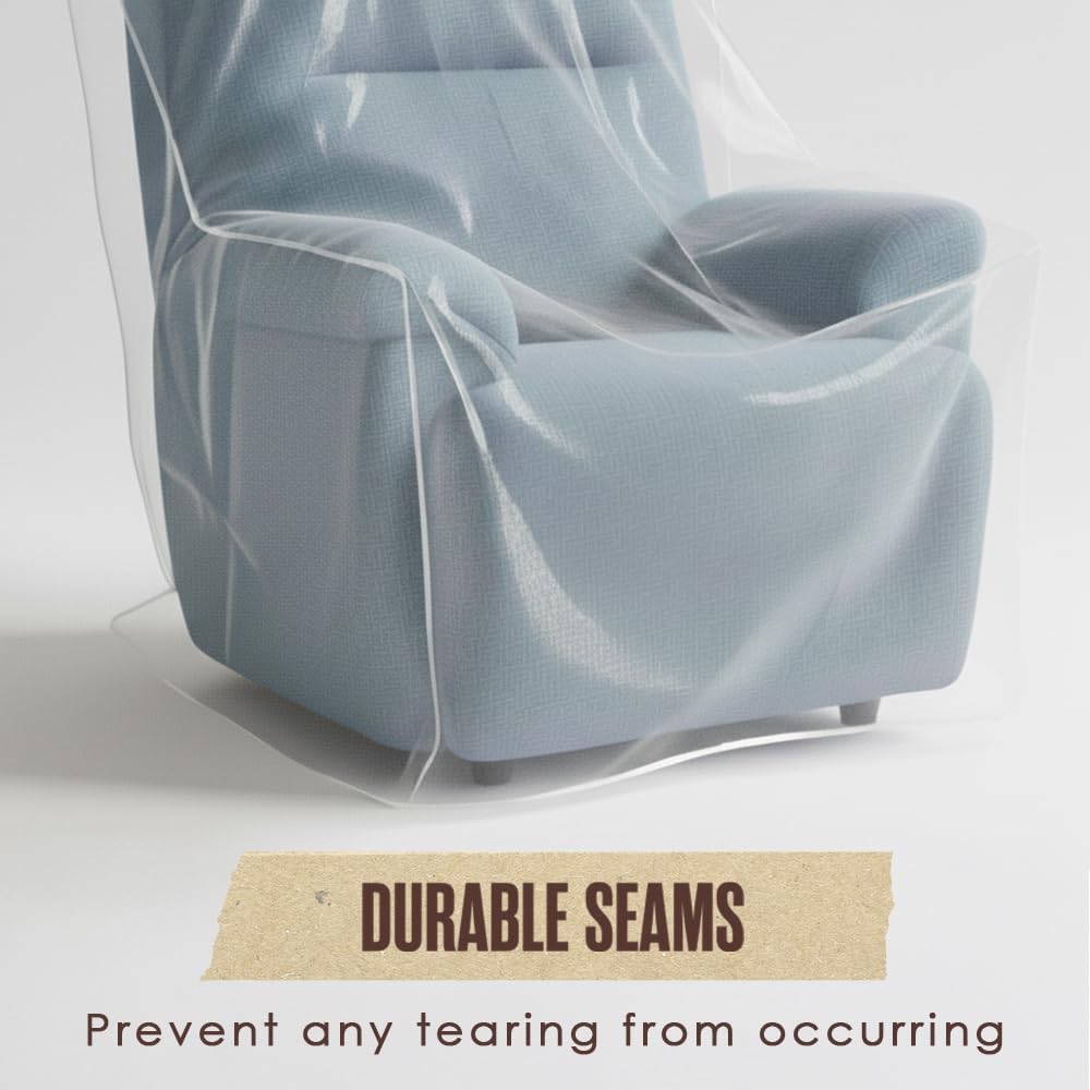 Plastic Recliner Cover, Armchair Covers, Chair Protector, Clear, 2 PK