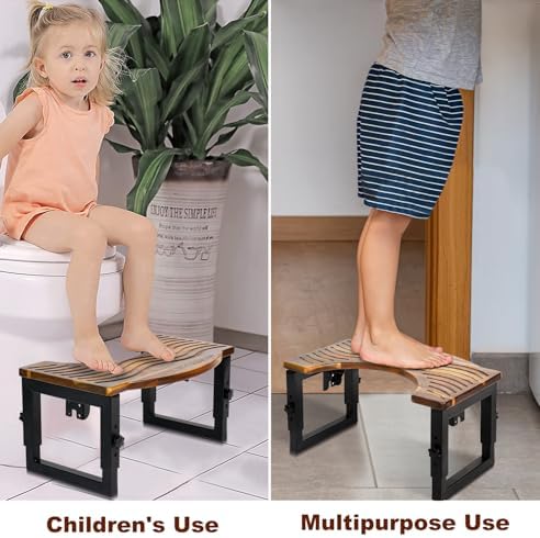 Toilet Stool Foldable,7in,8in,9 in Adjustable Height,Poop Stool