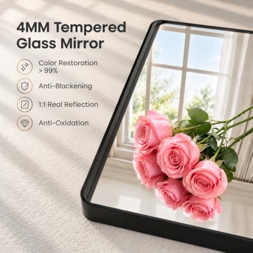JISOSO Bathroom Vanity Mirror, Black Framed Mirror for Over Sink 20x30