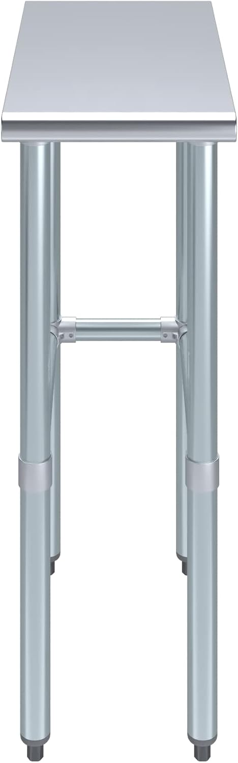 AmGood Stainless Steel Work Table Open Base | Metal Work Bench (Stainless Ste...