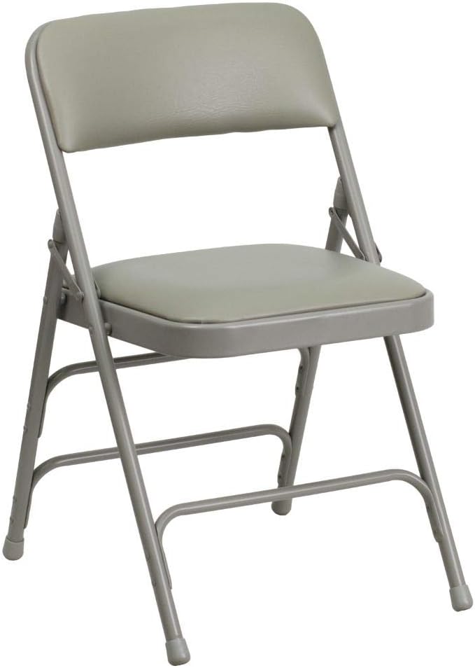 Flash Furniture Hercules Metal Folding Chair, Gray, 4-Pack