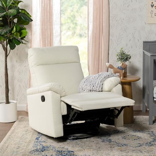Davinci Suzy Recliner Glider w/ 360° Swivel, Manual, Vanilla