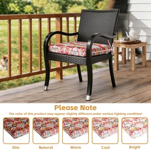 COZYVIDA Outdoor Chair Cushions Set of 4, 20"x20" Square Seat Pads ...