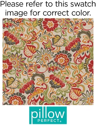 Pillow Perfect Bright Floral Indoor/Outdoor Chair Pad With Ties, 2 Count, 16&...