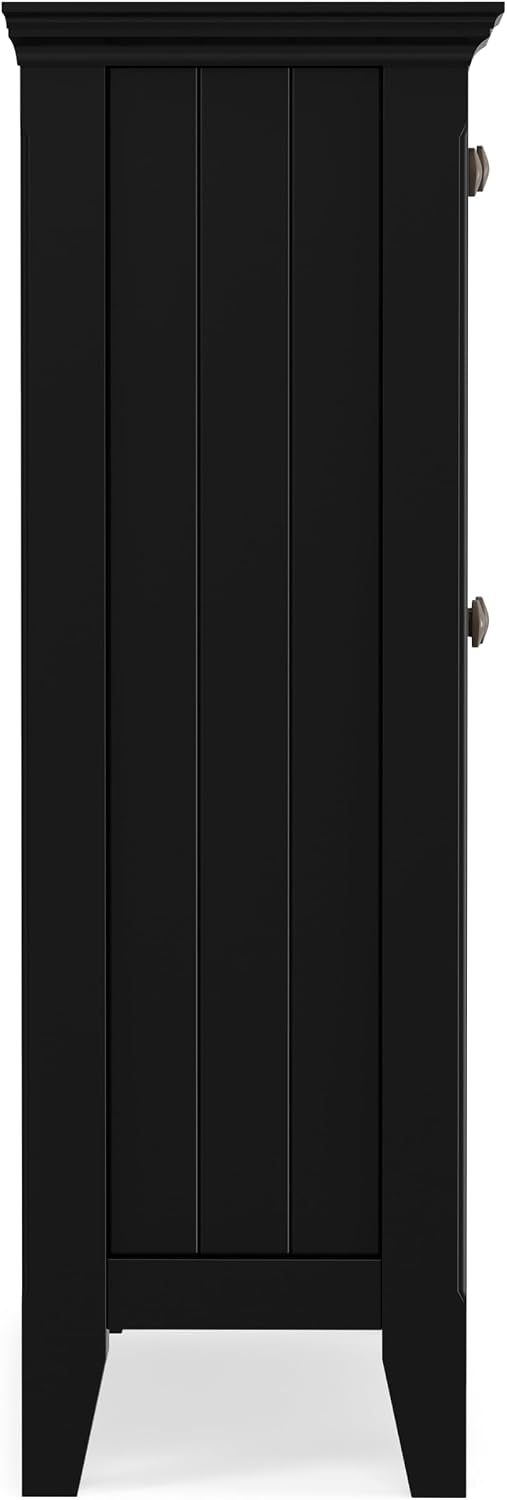 SIMPLIHOME Acadian 36" Wide Solid Wood Cabinet in Black