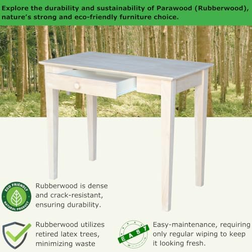 IC International Concepts Solid Wood Unfinished Writing Table