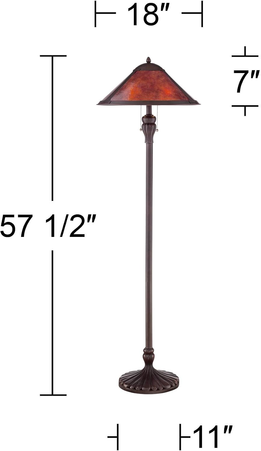 Capistrano 57 1/2" Tall Pull Chain Mica Shade Floor Lamp Living Room