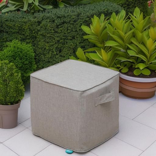 QILLOWAY Inflatable Outdoor Ottoman for Patio, Water Resistant Pouf Cube 16&q...