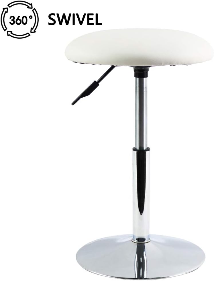 FURWOO Round Vanity Chair Height Adjustable Mini Bar Stool for Salon Spa Smal...